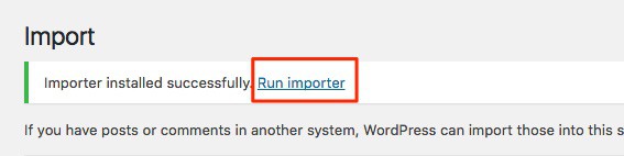 Run WordPress Importer
