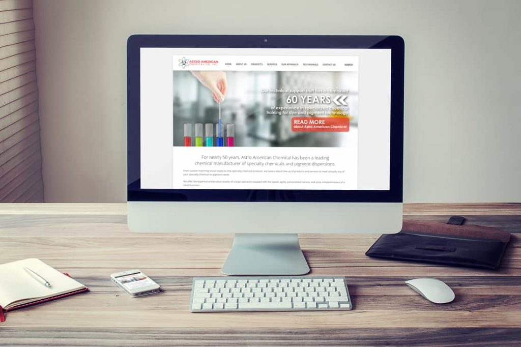 Chemical manufacturer website design